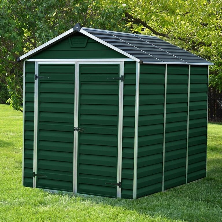 6' x 8' Palram Canopia Dark Green Skylight Apex Plastic Shed (1.85m x 2.29m)