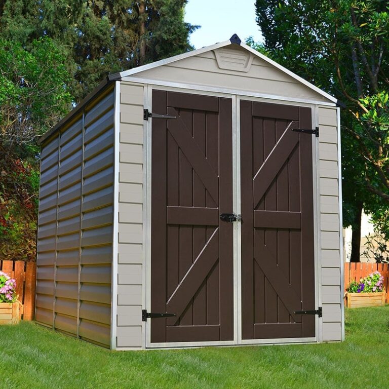 6' x 8' Palram Canopia Tan Skylight Apex Plastic Shed (1.85m x 2.29m)