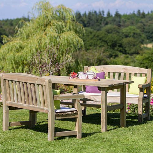 Emily Table and 2 Bench Set