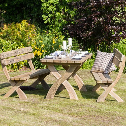 Harriet Table & 2 Bench Set