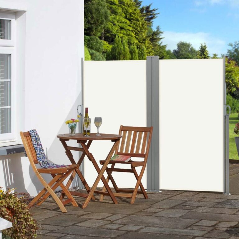 9ft Retractable Double Side Awning - White Water Resistant