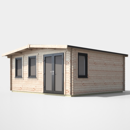 16 x 16 Power Chalet Log Cabin Right Doors