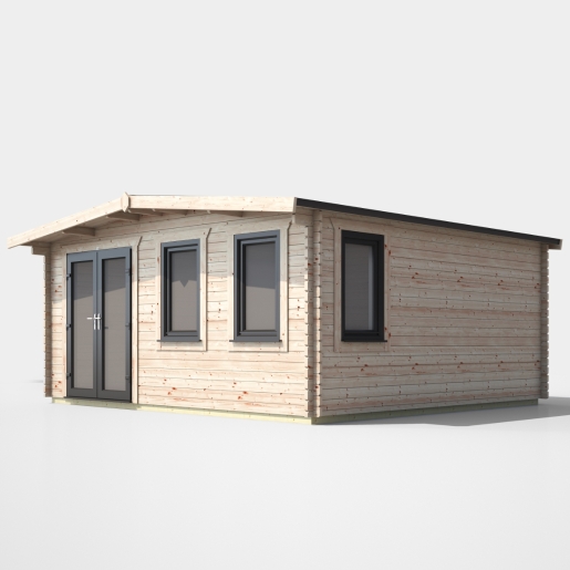 16 x 16 Power Chalet Log Cabin Left Doors