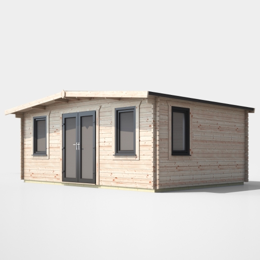 14 x 18 Power Chalet Log Cabin Centre Door