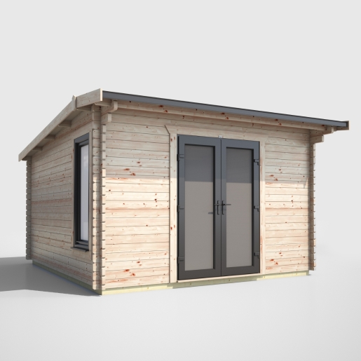 12 x 12 Power Apex Log Cabin Centre Doors