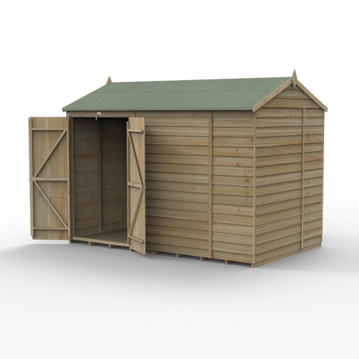 4LIFE Reverse Apex Shed 10 x 6 - Double Door - No Windows