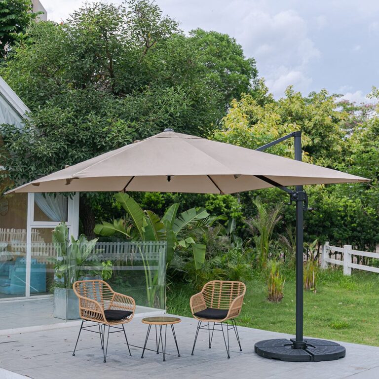3 x 3M Wide Garden Parasol Outdoor Hanging UV Resistant and Waterproof Umbrella for Patio