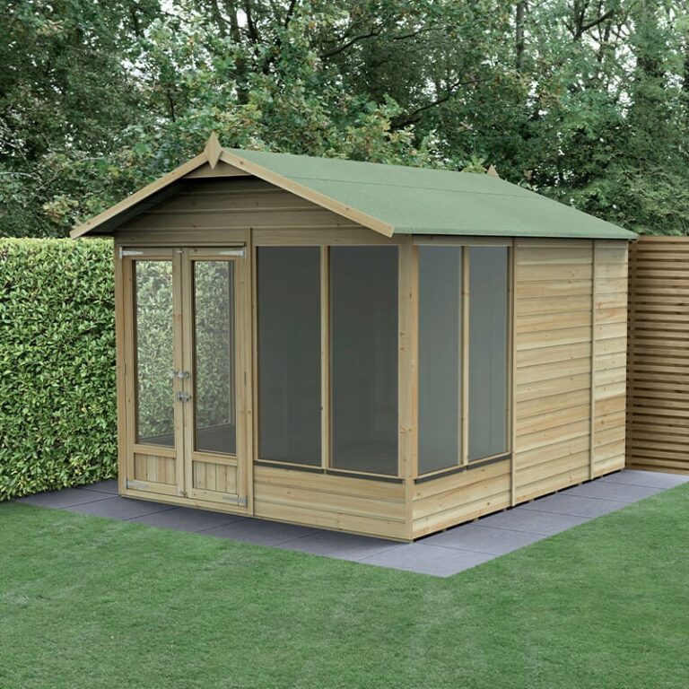 10' x 8' Forest Beckwood 25yr Guarantee Double Door Apex Summer House (3.01m x 2.61m)
