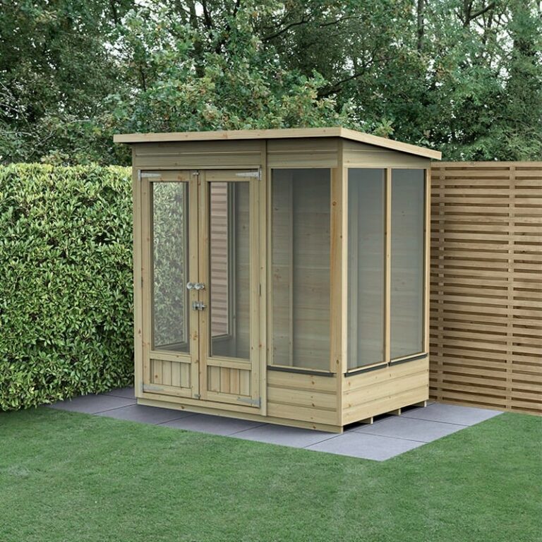 6' x 4' Forest Beckwood 25yr Guarantee Double Door Pent Summer House (1.98m x 1.4m)