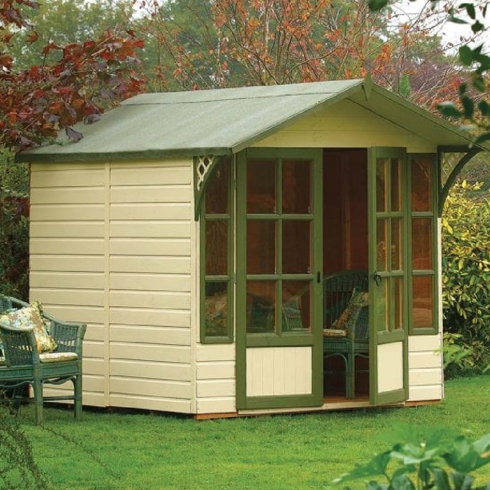 Cannonbury Wooden Garden Summerhouse With 2 Doors In Honey Brown
