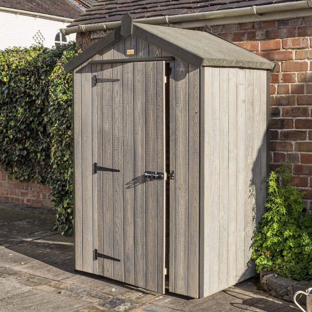 Hidalgo Small Wooden Garden Heritage Shed With 1 Door In Dark Grey