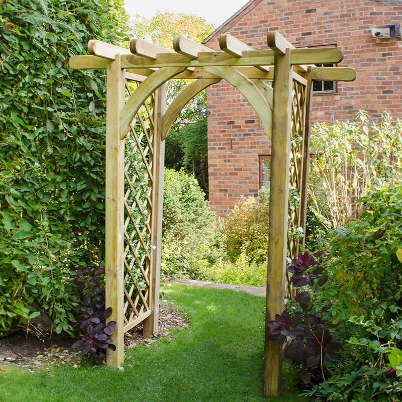 Forest Large Ultima Wooden Garden Pergola Arch 8' x 4'
