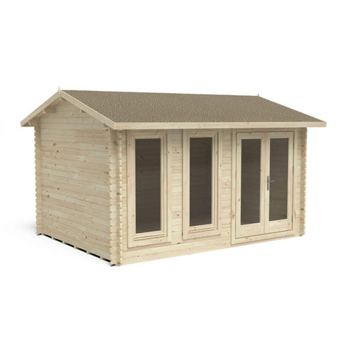 Forest Forest Garden Chiltern 4.0m x 3.0m Log Cabin - Apex Roof, Double Glazed 34kg Felt, plus Underlay (Delivered or Installed)