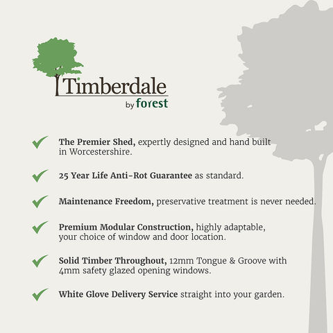 Forest Forest Garden Timberdale 12 x 8  Apex Double Door Shed (Home Delivery)