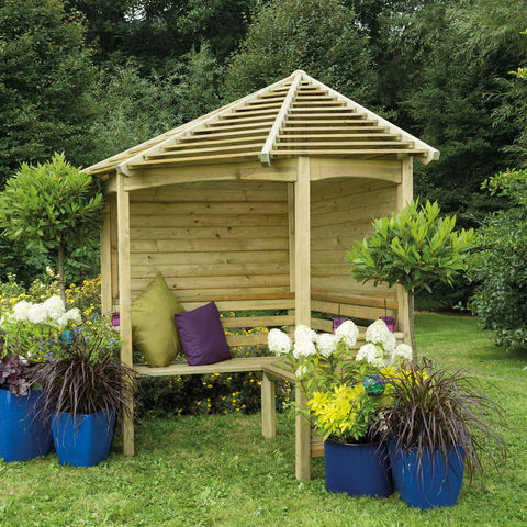 Machine Mart Xtra Forest 240x233x161cm Venetian Corner Arbour Seat
