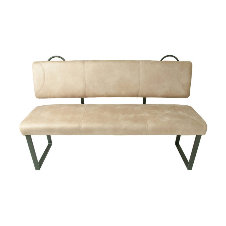 Austin Moleskin Oyster Cream Backseat Dining Sofa Bench, Cream