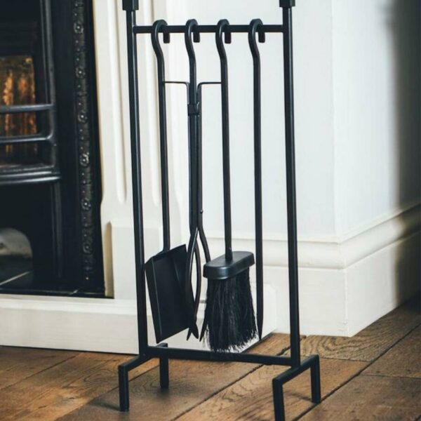 Black Iron Hanging Fire Tools Set, Black