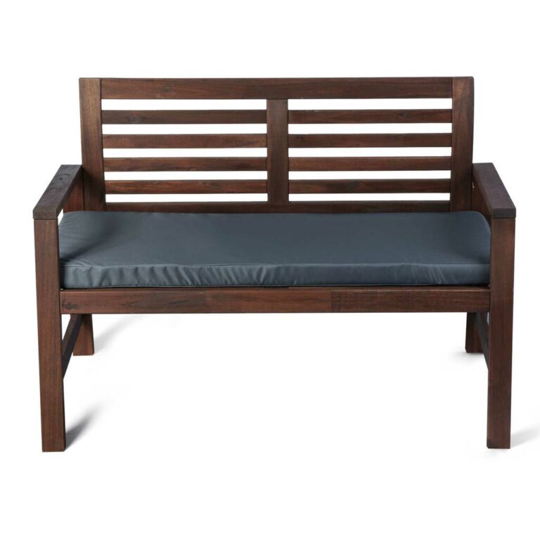Dark Grey Water Resistant Garden Bench Seat Pad, Grey