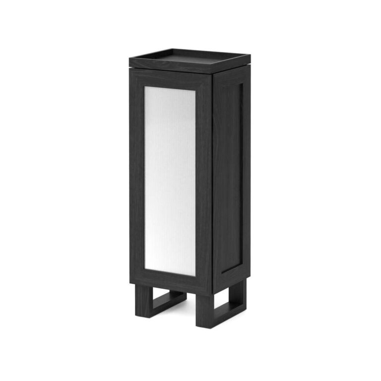 Dark Oak Contemporary Tallboy Cabinet, Brown