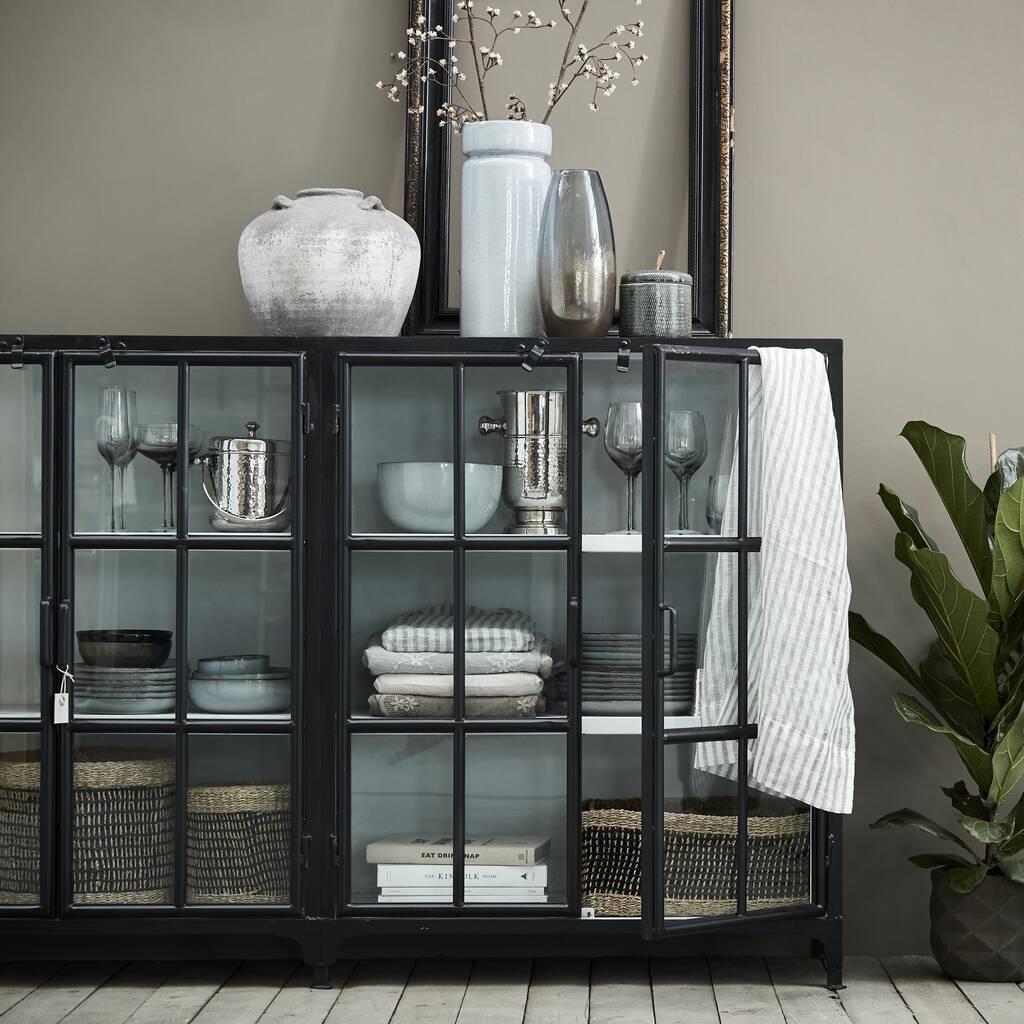 Depot Glazed Iron Sideboard, Black