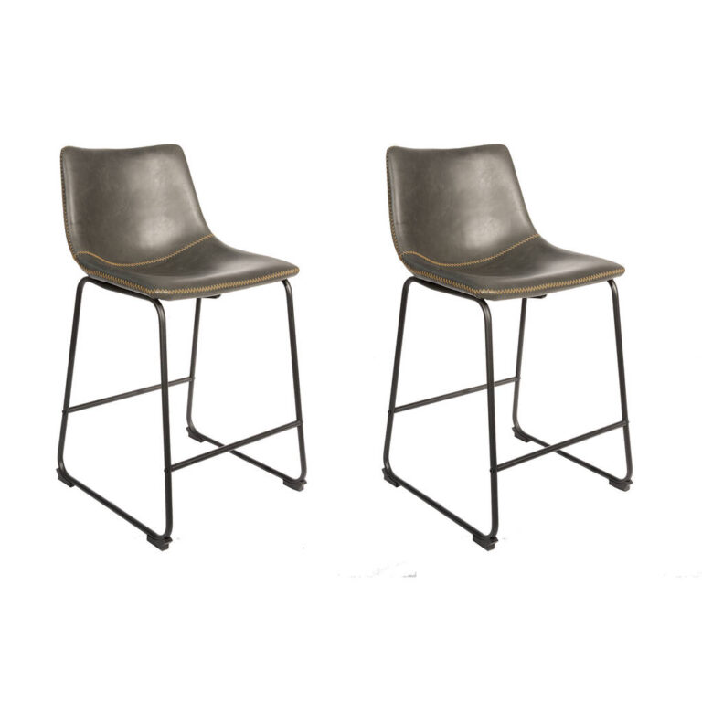Dexter Grey Set Of Two Kitchen Counter Stools, Grey