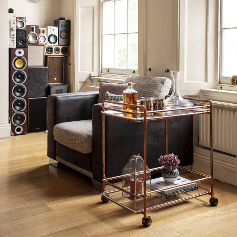 Handmade Drink Trolley In Copper