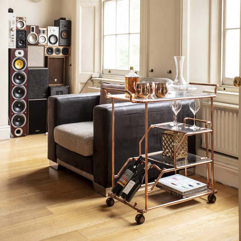Handmade Drink Trolley With Wine Rack Display