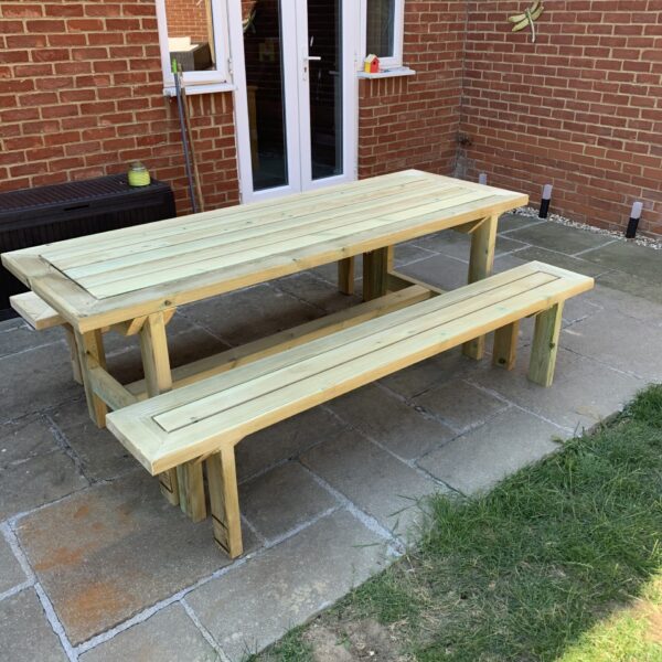 Garden Table And Benches Set