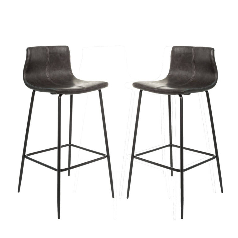 Grayson Grey Set Of Two Kitchen Bar Stools, Grey