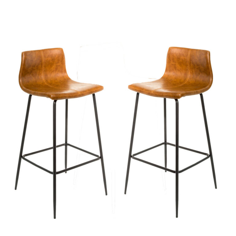 Grayson Tan Brown Set Of Two Kitchen Bar Stools, Brown
