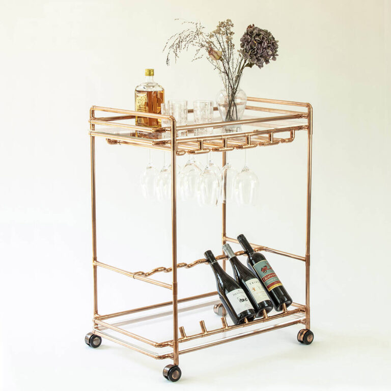 Handmade Drink Trolley With Wine Rack And Glass Rack