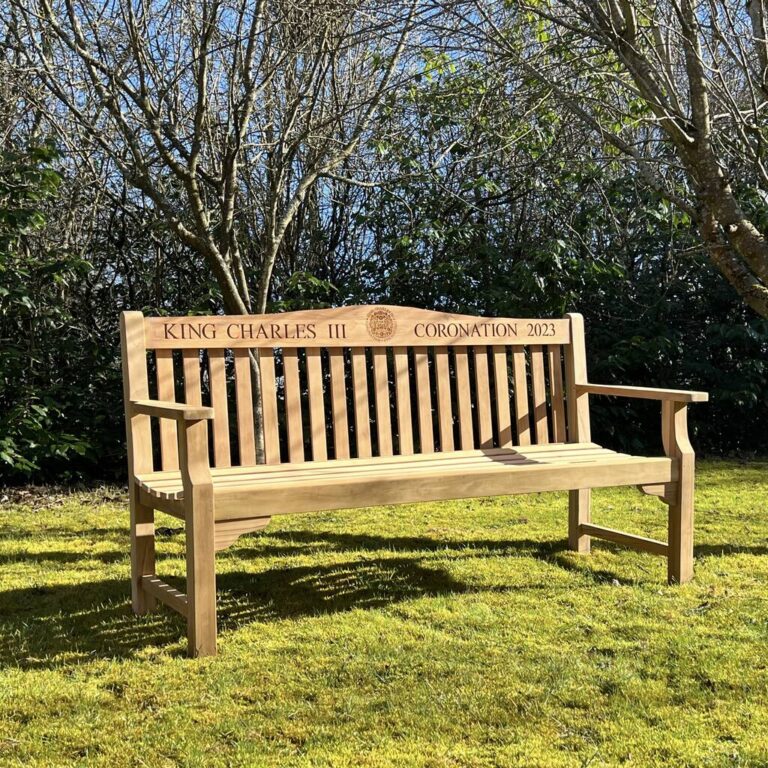 King Charles Engraved Coronation Bench