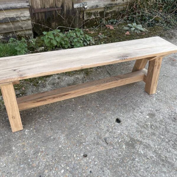 Oak Hallway Or Dining Bench, Brown