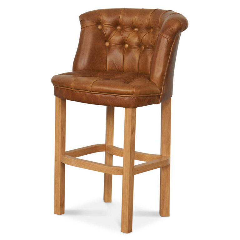 Parker Barstool Brown Cerato Leather, Brown