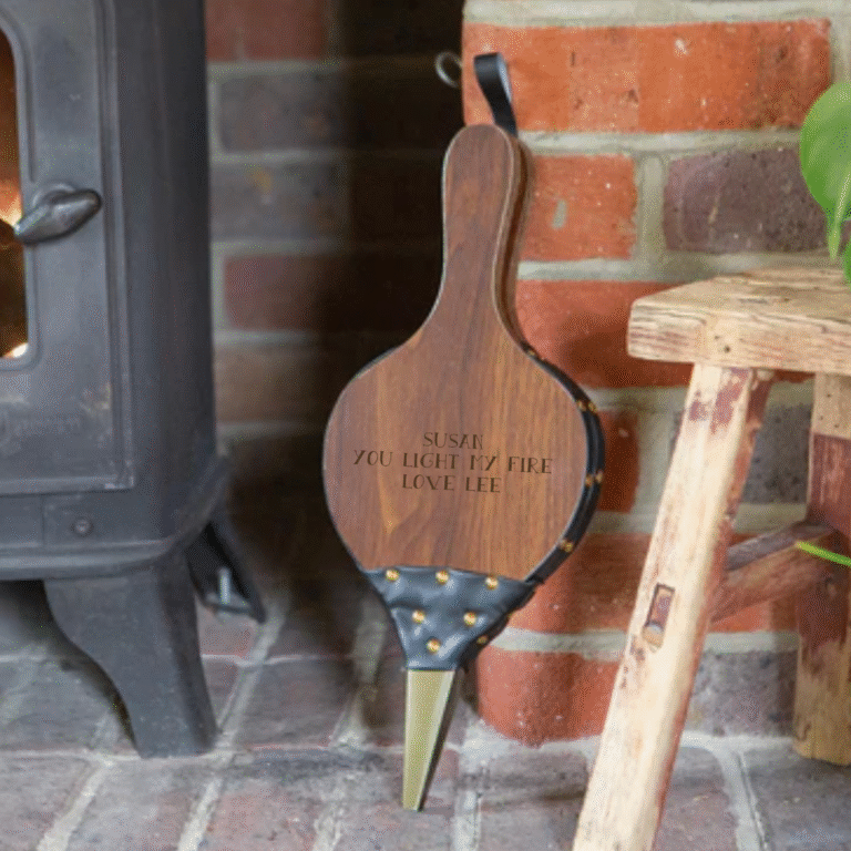 Personalised Fire Bellows, Brown