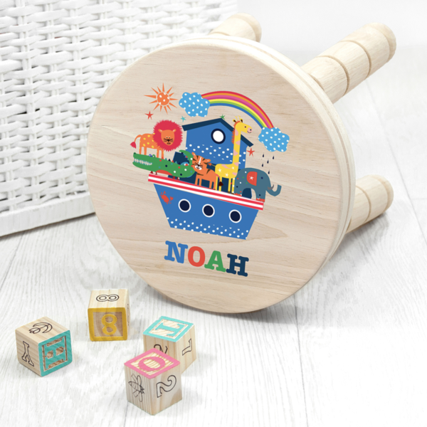Personalised Noah's Ark Wooden Stool