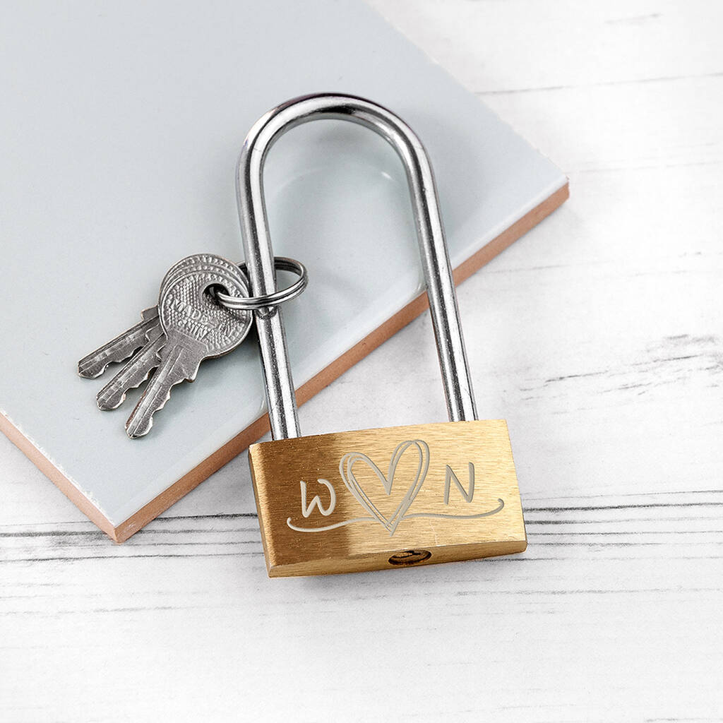 Personalised Valentine Couples Padlock Gift