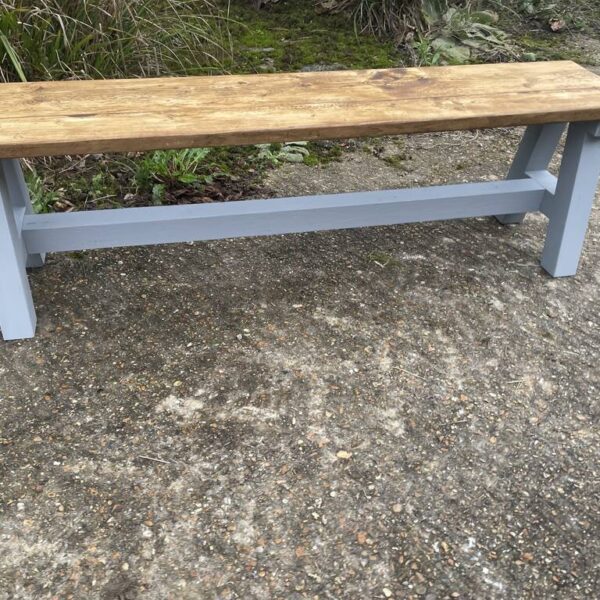 Reclaimed Dining Bench A Frame Legs Painted