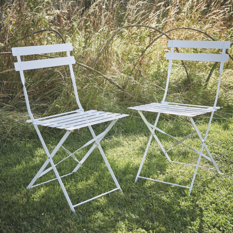 Set Of Two Outdoor Bistro Chairs Various Colours, Black/Cream