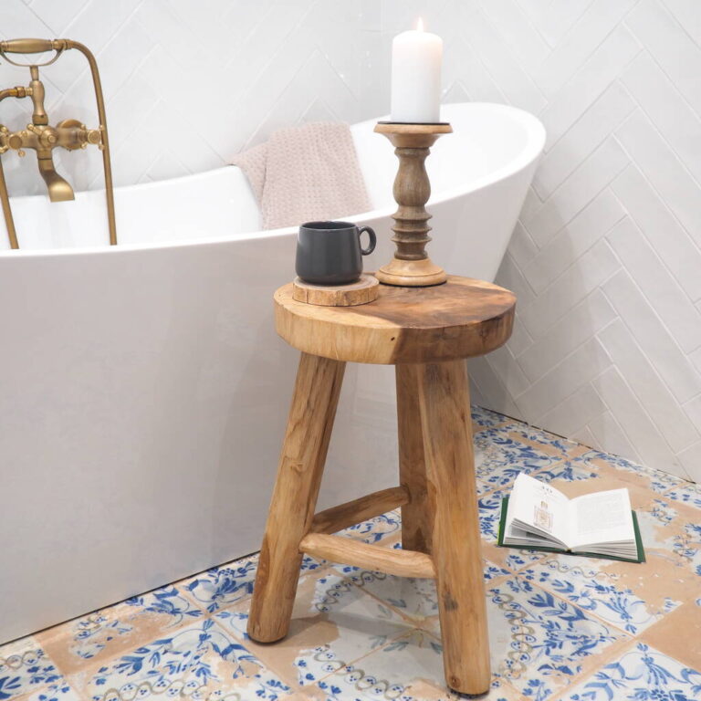Small Wooden Stool, Natural