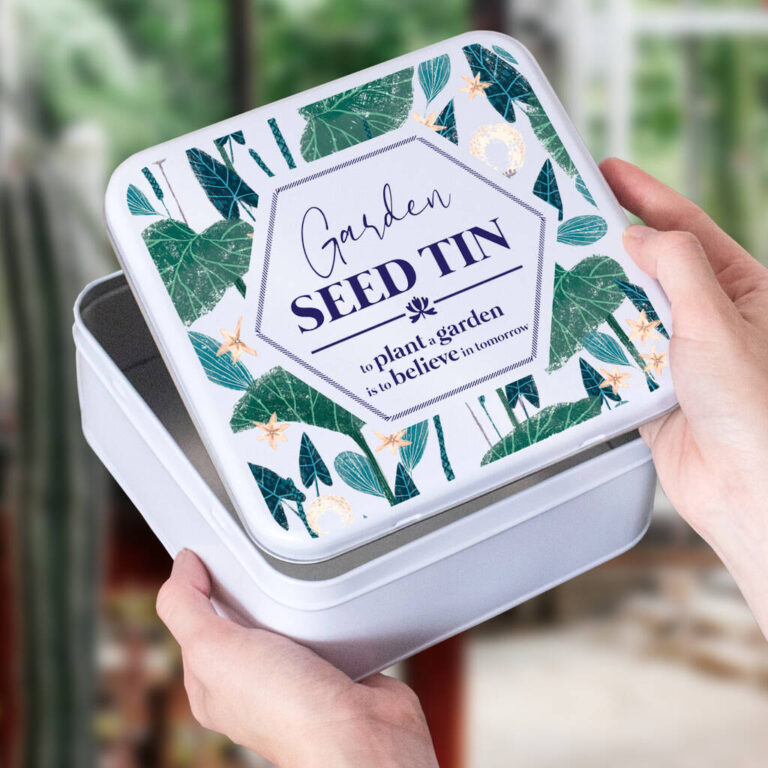 Garden Seed Tin, Blue