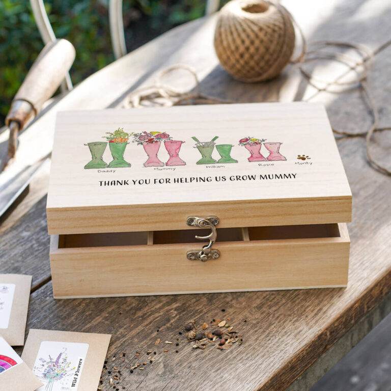 Personalised Welly Boot Seed Box For Garden Lovers