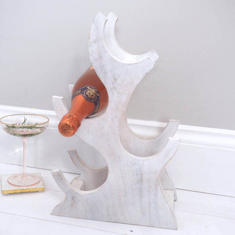 White Wooden Wine Rack, White
