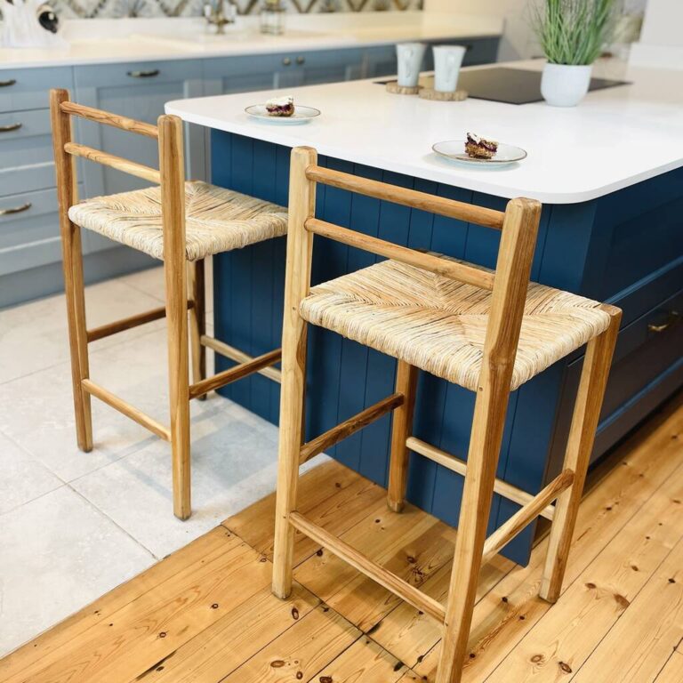 Wooden And Wicker Bar Stool, Brown