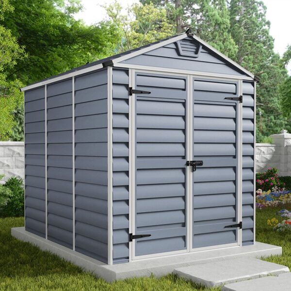 6' x 8' Palram Canopia Grey Skylight Apex Plastic Shed (1.85m x 2.29m)