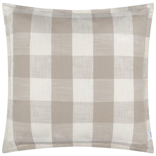 Yard Chesil Check 100% Cotton Outdoor Cushion Cover - Natural - Size 50 cm x 50 cm