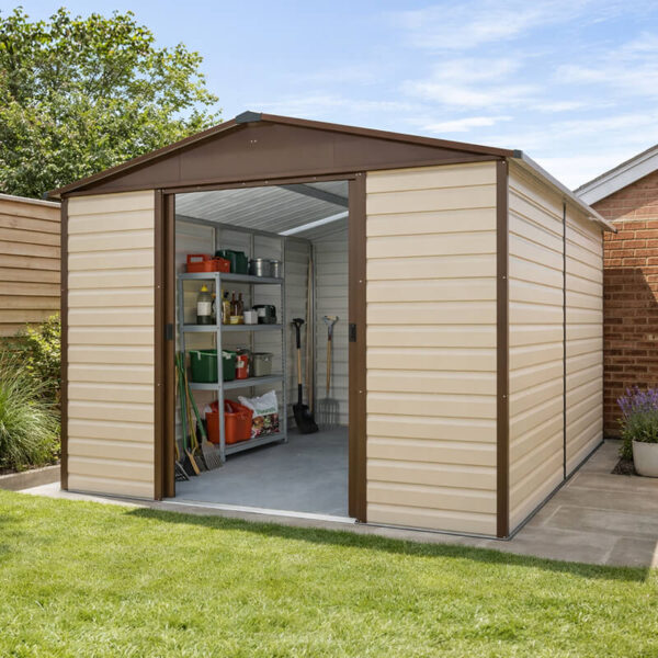 10' x 12' Yardmaster Shiplap Metal Shed Brown Finish (3.03m x 3.78m)