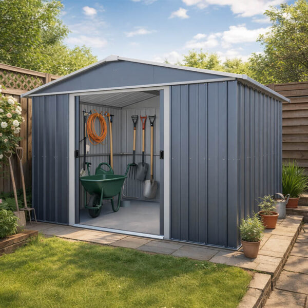 10' x 8' Yardmaster Castleton Anthracite Metal Shed (3.03m x 2.37m)