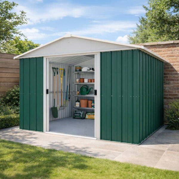 10' x 8' Yardmaster Green Metal Shed (3.03m x 2.37m)