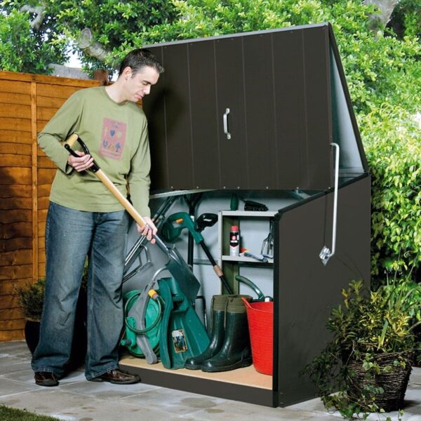 4'6 x 2'11 Trimetals Stowaway Metal Garden Storage Shed - Anthracite (1.38m x 0.89m)